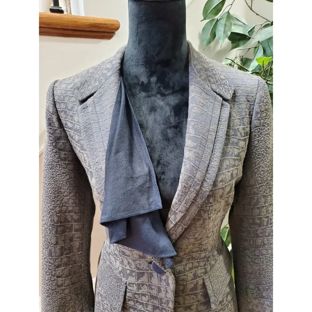 Thee Women's Gray Polyester Long Sleeve Single Breasted Casual Jacket Blazer M - Picture 5 of 13